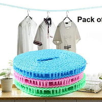 Rope-Portable Adjustable Dryer Line Windproof Non-Slip Clothesline for Camping Travel Indoor Outdoor  ( Pack of 1)